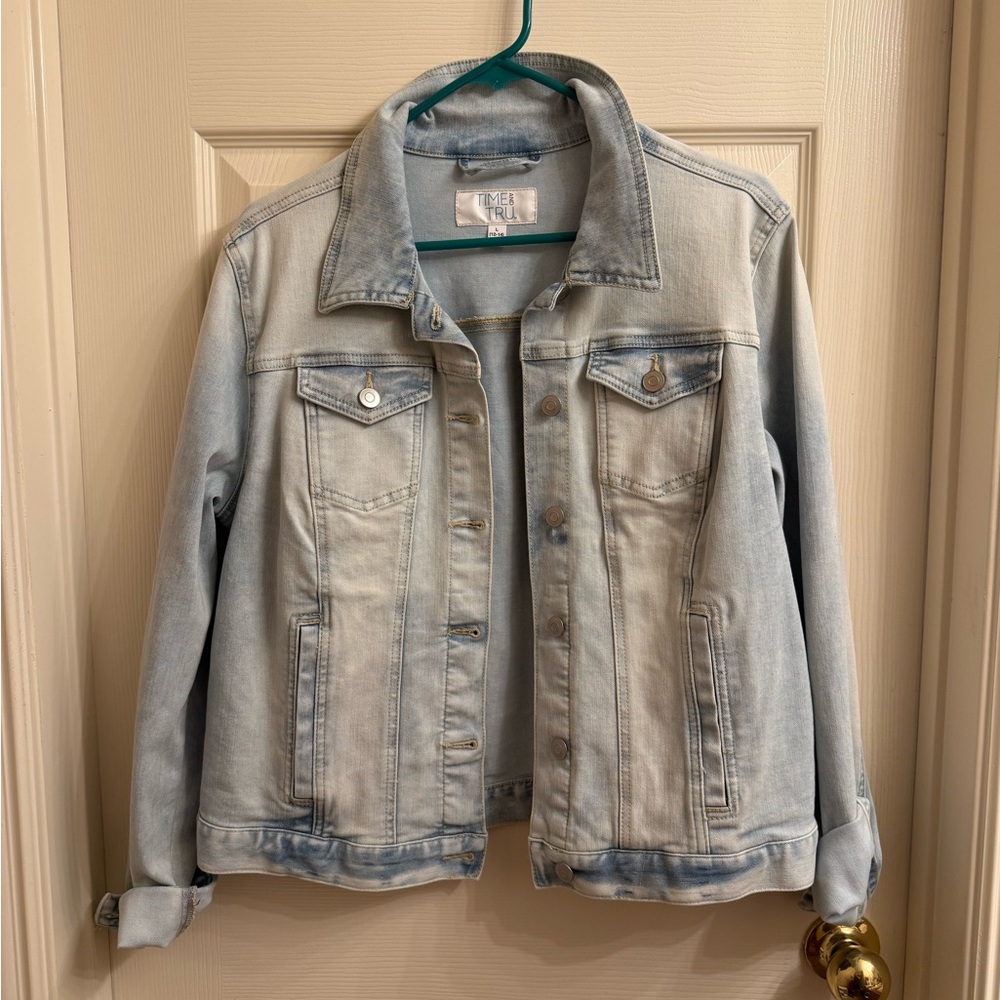 Time and Tru Blue Jean Jacket Classic Denim Style
